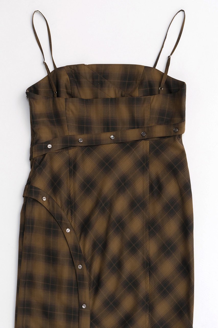 【メゾンスペシャル/MAISON SPECIAL】のButton Slit Checkered Camisole Maxidresses/ボタンスリットチェックキャミワンピース 人気、トレンドファッション・服の通販 founy(ファニー) 　ファッション　Fashion　レディースファッション　Fashion for Women　ワンピース　Dresses　フォーマル・パーティードレス・結婚式用ドレス　Elegant & Casual Dresses　キャミソールワンピース　Camisole Dresses　チュニック　Tunic Tops & Dresses　インナー　Innerwear　ガーリー　Girly, Feminine Style　スリット　Slit, Slit Detail　チェック　Check, Plaid, Tartan　チュニック　Tunic, Long Top　ドレープ　Drape, Draping Fabric　フリル　Frill, Ruffle　レース　Lace, Lace Fabric　ロング　Long, Long-Length　A/W・秋冬　Autumn/Winter　おすすめ　Recommended / Our Picks　other-6|ID: prp329100004047382 ipo3291000000032891024