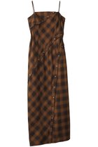 【メゾンスペシャル/MAISON SPECIAL】のButton Slit Checkered Camisole Maxidresses/ボタンスリットチェックキャミワンピース BRN(ブラウン)|ID: prp329100004047382 ipo3291000000036778428