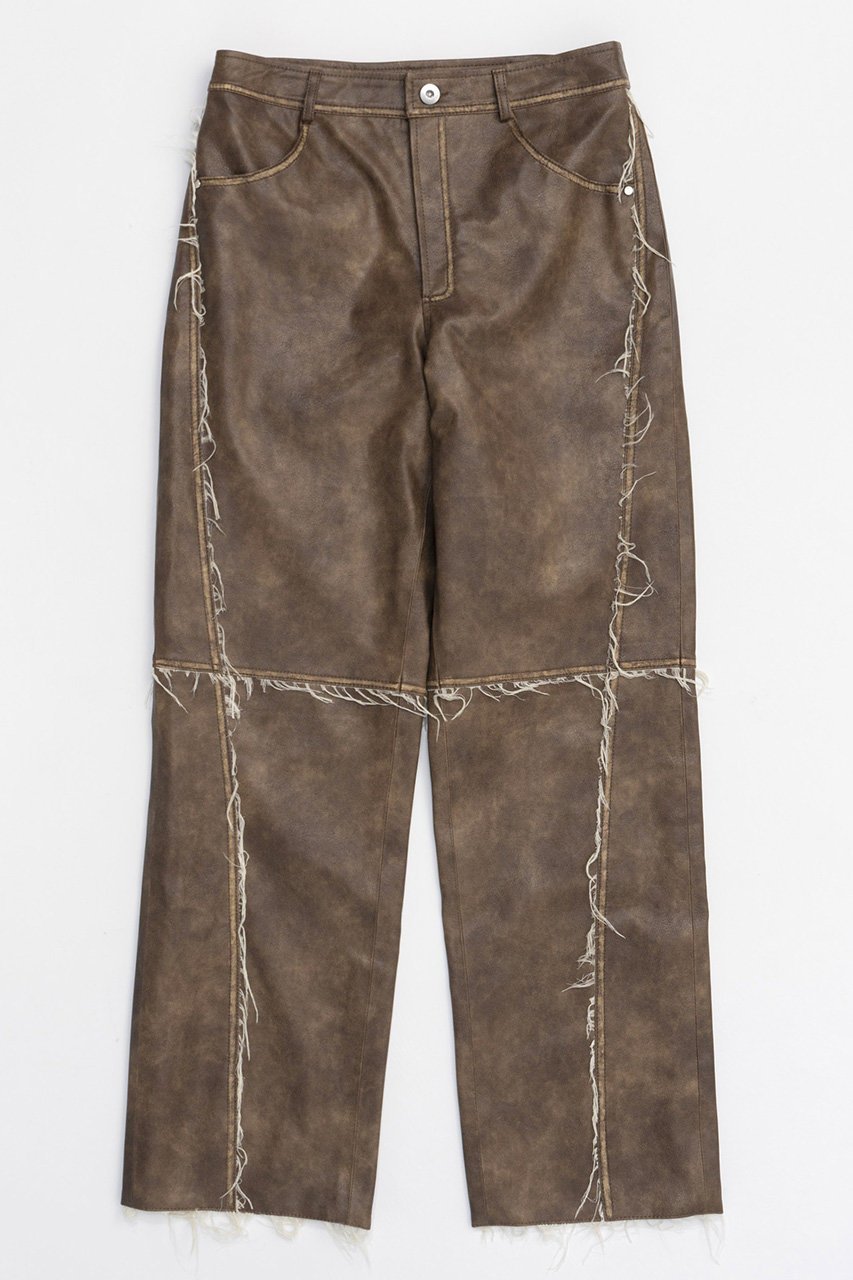 【メゾンスペシャル/MAISON SPECIAL】のVegan Leather Cut Off Pants/ヴィーガンレザーカットオフパンツ インテリア・キッズ・メンズ・レディースファッション・服の通販 founy(ファニー) 　ファッション　Fashion　レディースファッション　WOMEN　パンツ　Pants　ウォッシュ　Wash　ヴィンテージ　Vintage　セットアップ　Set Up　トレンド　Trend　パイソン　Python　BRN(ブラウン)|ID: prp329100004047389 ipo3291000000027113553