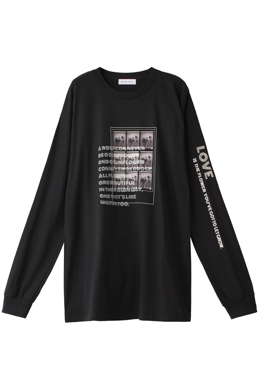 【メゾンスペシャル/MAISON SPECIAL】のKITCHENFLOWER Long Sleeve T-shirt/KITCHENFLOWERロンTEE インテリア・キッズ・メンズ・レディースファッション・服の通販 founy(ファニー) 　ファッション　Fashion　レディースファッション　Fashion for Women　トップス・カットソー　Cut & Sew Tops　シャツ・ブラウス・オフィスカジュアル　Elegant Blouses & Button-Ups　ロングTシャツ・Tシャツ　Longline T-Shirts & Tees　カットソー・ベーシックTシャツ　Cut-and-Sewn Tops / Stretch Tees & Basics　ウォッシャブル　Machine Washable　グラフィック　Graphic, Graphic Design　スリーブ　Sleeve, Long Sleeve / Short Sleeve　プリント　Print, Printed Pattern　ロング　Long, Long-Length　BLK(ブラック)|ID: prp329100004047392 ipo3291000000032893936