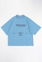 【メゾンスペシャル/MAISON SPECIAL】のFlocky Print Polo Color Theater T-shirt/フロッキープリントポロカラーシアターTEE BLU(ブルー)|ID: prp329100004047395 ipo3291000000032896624