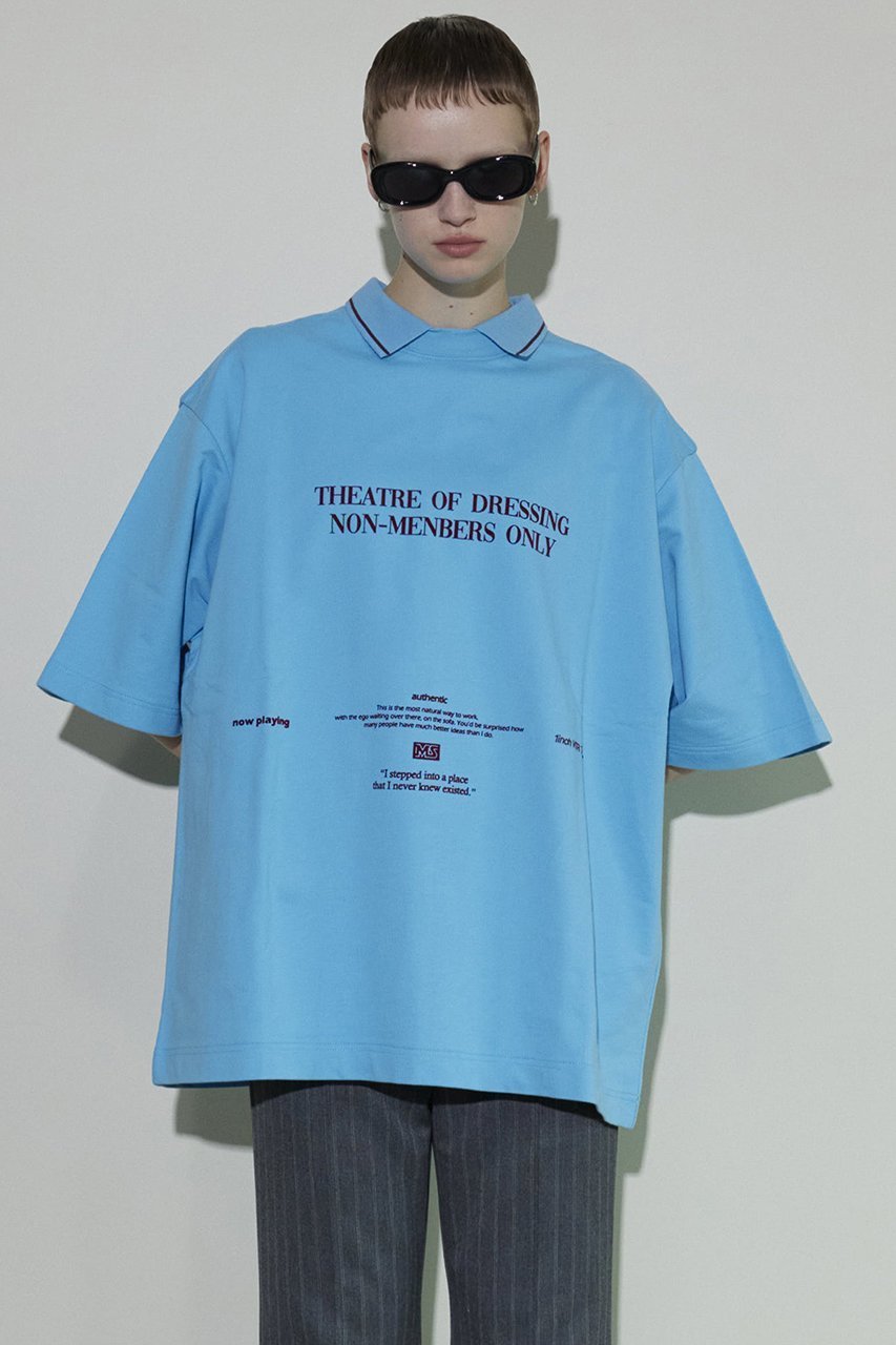 【メゾンスペシャル/MAISON SPECIAL】のFlocky Print Polo Color Theater T-shirt/フロッキープリントポロカラーシアターTEE 人気、トレンドファッション・服の通販 founy(ファニー) 　ファッション　Fashion　レディースファッション　Fashion for Women　トップス・カットソー　Cut & Sew Tops　シャツ・ブラウス・オフィスカジュアル　Elegant Blouses & Button-Ups　ロングTシャツ・Tシャツ　Longline T-Shirts & Tees　カットソー・ベーシックTシャツ　Cut-and-Sewn Tops / Stretch Tees & Basics　おすすめ　Recommended / Our Picks　インナー　Innerwear　カットソー　Cut and Sewn Top　ショート　Short, Short Length　スリーブ　Sleeve, Long Sleeve / Short Sleeve　プリント　Print, Printed Pattern　ポロシャツ　Polo Shirt, Collared Tee　other-6|ID: prp329100004047395 ipo3291000000032896640