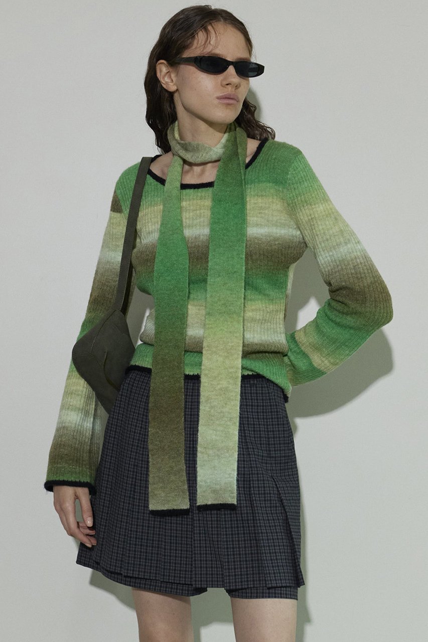 【メゾンスペシャル/MAISON SPECIAL】のWith Muffler Gradient Knit Tops/マフラー付キグラデーションニットトップス 人気、トレンドファッション・服の通販 founy(ファニー) 　ファッション　Fashion　レディースファッション　Fashion for Women　トップス・カットソー　Cut & Sew Tops　ニット　Knit Tops & Sweaters　カジュアルプルオーバー・ニットトップス　Pullovers & Knit Tops / Casual Pullovers　マフラー・スヌード / 冬小物の定番　Scarves & Mufflers　カラフル　Colorful Design　グラデーション　Gradient, Ombre　シンプル　Simple, Minimal　デコルテ　Décolleté, Neckline　マフラー　Scarf, Muffler　A/W・秋冬　Autumn/Winter　other-8|ID: prp329100004047396 ipo3291000000032936650