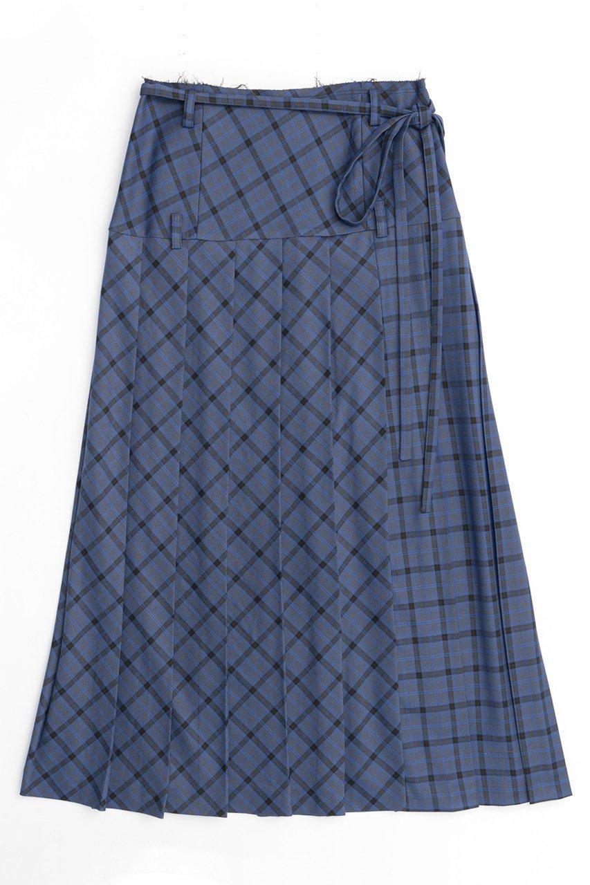 【メゾンスペシャル/MAISON SPECIAL】のLow Waist Maxi Pleated Skirt/ローウエストマキシプリーツスカート インテリア・キッズ・メンズ・レディースファッション・服の通販 founy(ファニー) 　ファッション　Fashion　レディースファッション　Fashion for Women　スカート　Skirts　プリーツスカート / 上品フェミニンスタイル　Pleated Skirts　ロングスカート　Long Skirts / Maxi & Midi Skirts　おすすめ　Recommended / Our Picks　スリット　Slit, Slit Detail　チェック　Check, Plaid, Tartan　プリーツ　Pleats, Pleated　ループ　Loop, Loop Knit　ロング　Long, Long-Length　エレガント 上品　Elegant　BLU(ブルー)|ID: prp329100004047401 ipo3291000000032895289