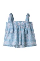 【エスゼット ブロックプリント/SZ Blockprints】のEMMA TANK NILA リボンショルダーブラウス ブルー|ID: prp329100004047402 ipo3291000000035823433