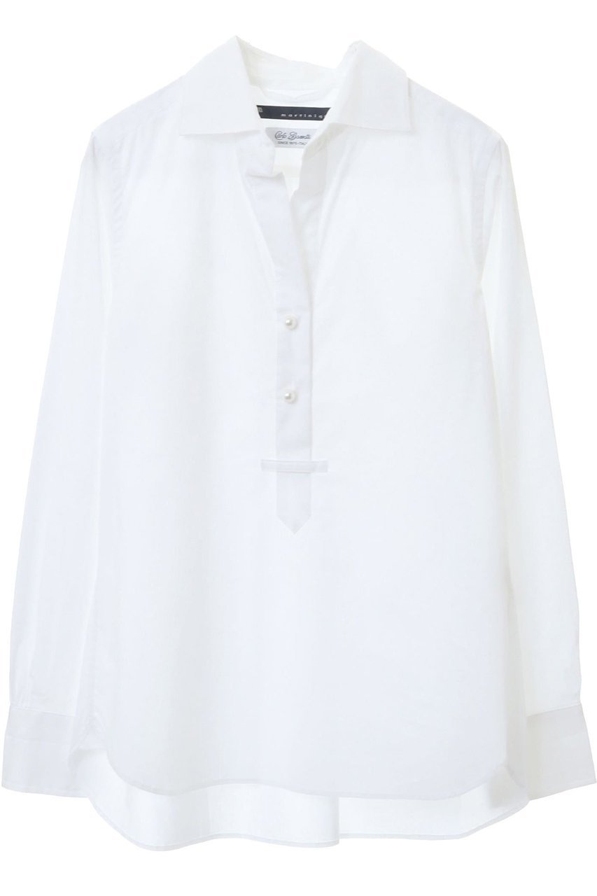 【マルティニーク/martinique】のパールスキッパー インテリア・キッズ・メンズ・レディースファッション・服の通販 founy(ファニー) 　ファッション　Fashion　レディースファッション　Fashion for Women　トップス・カットソー　Cut & Sew Tops　シャツ・ブラウス・オフィスカジュアル　Elegant Blouses & Button-Ups　おすすめ　Recommended / Our Picks　イタリア　Italy　スキッパー　Skipper, Open Collar　ストレッチ　Stretch, Stretchy Fabric　スリーブ　Sleeve, Long Sleeve / Short Sleeve　バランス　Balance, Style Balance　パール　Pearl, Pearl Accent　マニッシュ　Mannish, Boyish　ロング　Long, Long-Length　今季　This Season, Current Season　定番　Standard, Basic Item　無地　Plain, Solid Color　秋　Autumn　ホワイト|ID: prp329100004047449 ipo3291000000033706418