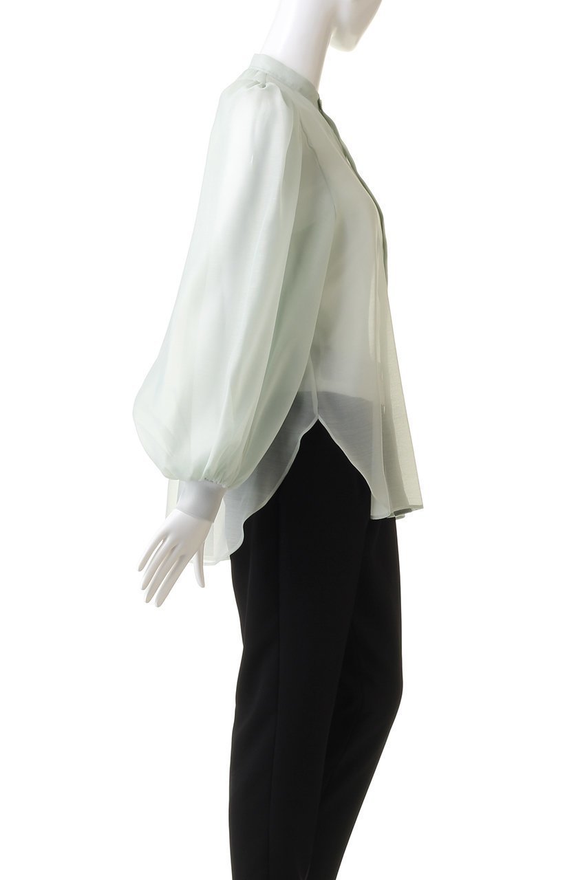 【ヒューエルミュージアム/hueLe Museum】の【STUMBLY】シアーオーガンジーブラウス 人気、トレンドファッション・服の通販 founy(ファニー) 　ファッション　Fashion　レディースファッション　Fashion for Women　トップス・カットソー　Cut & Sew Tops　シャツ・ブラウス・オフィスカジュアル　Elegant Blouses & Button-Ups　ギャザー　Gathered, Ruffled　ショルダー　Shoulder, Shoulder Strap　スリーブ　Sleeve, Long Sleeve / Short Sleeve　フェミニン　Feminine, Girly　ボトルネック　Bottle Neck, Mock Neck　ロング　Long, Long-Length　other-3|ID: prp329100004048722 ipo3291000000032905477