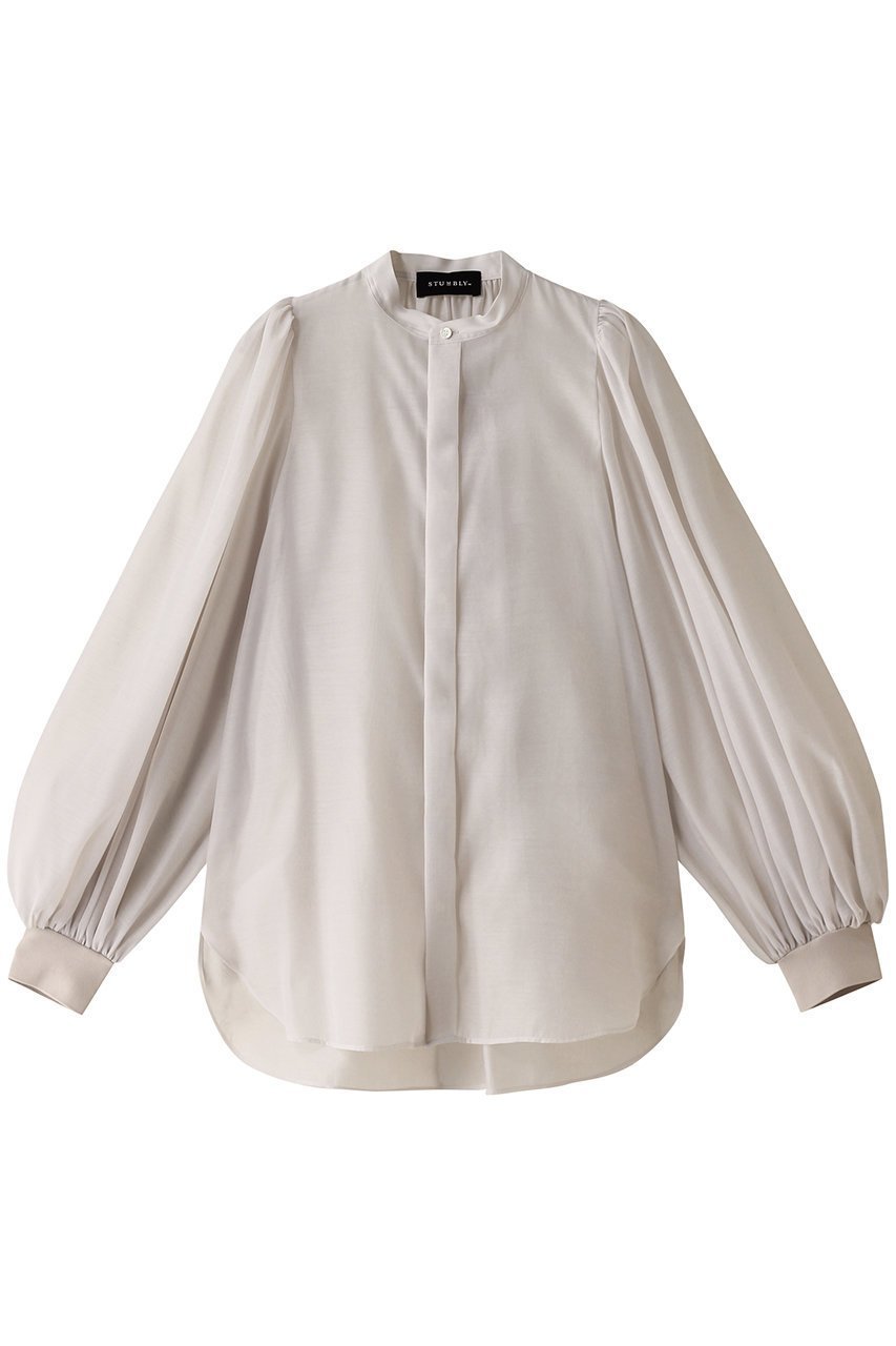 【ヒューエルミュージアム/hueLe Museum】の【STUMBLY】シアーオーガンジーブラウス インテリア・キッズ・メンズ・レディースファッション・服の通販 founy(ファニー) ファッション Fashion レディースファッション Fashion for Women トップス・カットソー Cut & Sew Tops シャツ・ブラウス・オフィスカジュアル Elegant Blouses & Button-Ups ギャザー Gathered, Ruffled ショルダー Shoulder, Shoulder Strap スリーブ Sleeve, Long Sleeve / Short Sleeve フェミニン Feminine, Girly ボトルネック Bottle Neck, Mock Neck ロング Long, Long-Length オフホワイト|ID: prp329100004048722 ipo3291000000036842158