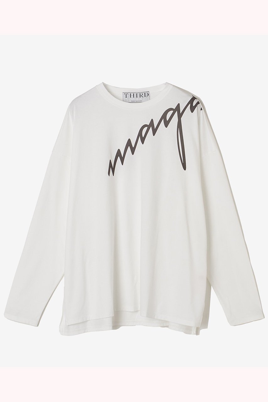 【サードマガジン/THIRD MAGAZINE】のmagazineロングスリーブTシャツ インテリア・キッズ・メンズ・レディースファッション・服の通販 founy(ファニー) 　ファッション　Fashion　レディースファッション　Fashion for Women　トップス・カットソー　Cut & Sew Tops　シャツ・ブラウス・オフィスカジュアル　Elegant Blouses & Button-Ups　ロングTシャツ・Tシャツ　Longline T-Shirts & Tees　カットソー・ベーシックTシャツ　Cut-and-Sewn Tops / Stretch Tees & Basics　カットソー　Cut and Sewn Top　スリーブ　Sleeve, Long Sleeve / Short Sleeve　フロント　Front, Front Design　プリント　Print, Printed Pattern　ロング　Long, Long-Length　ホワイト|ID: prp329100004048729 ipo3291000000032875357