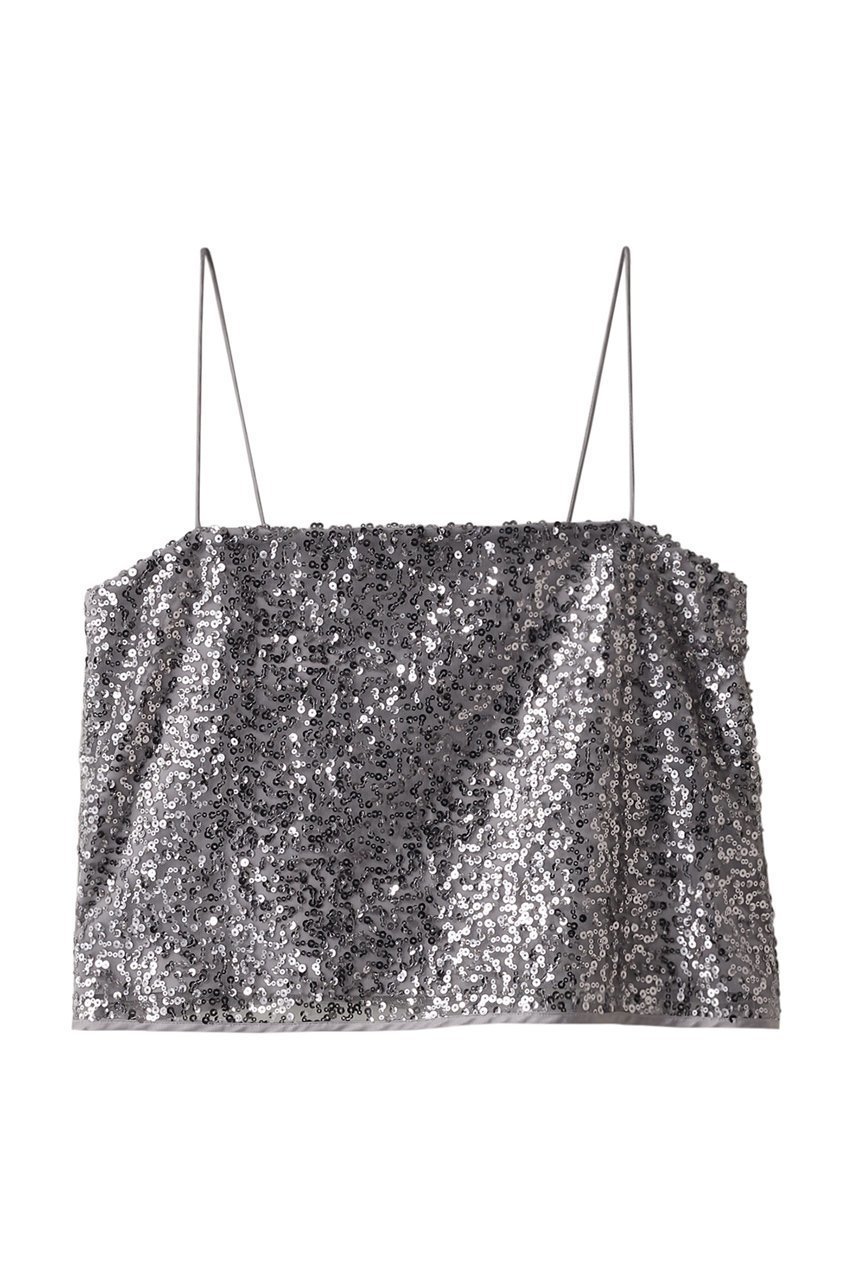 【マリリンムーン/MARILYN MOON】の【SOI-MeME】スパングルビーズキャミソール インテリア・キッズ・メンズ・レディースファッション・服の通販 founy(ファニー) 　ファッション　Fashion　レディースファッション　Fashion for Women　トップス・カットソー　Cut & Sew Tops　キャミソール&ノースリーブ　Camisoles & Sleeveless Tops　シャツ・ブラウス・オフィスカジュアル　Elegant Blouses & Button-Ups　ロングTシャツ・Tシャツ　Longline T-Shirts & Tees　カットソー・ベーシックTシャツ　Cut-and-Sewn Tops / Stretch Tees & Basics　アクセサリー　Fashion Accessories　キャミソール　Camisole, Spaghetti Strap Top　タンク　Tank Top, Sleeveless Top　ラグジュアリー　Luxury, Elegant　ラップ　Wrap, Wrap Design　グレー|ID: prp329100004049532 ipo3291000000035531773
