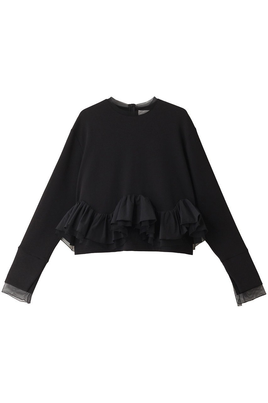 【マリリンムーン/MARILYN MOON】の【SOI-MeME】タフタスパイラルラッフルカットソートップス 人気、トレンドファッション・服の通販 founy(ファニー) 　ファッション　Fashion　レディースファッション　Fashion for Women　トップス・カットソー　Cut & Sew Tops　シャツ・ブラウス・オフィスカジュアル　Elegant Blouses & Button-Ups　ロングTシャツ・Tシャツ　Longline T-Shirts & Tees　カットソー・ベーシックTシャツ　Cut-and-Sewn Tops / Stretch Tees & Basics　シアー　Sheer, See-Through　ショート　Short, Short Length　スリーブ　Sleeve, Long Sleeve / Short Sleeve　トレンド　Trend, Trending Now　パーティ　Party, Party Style　ボトム　Bottoms, Lower Wear　ロング　Long, Long-Length　 other-1|ID: prp329100004049533 ipo3291000000032899378
