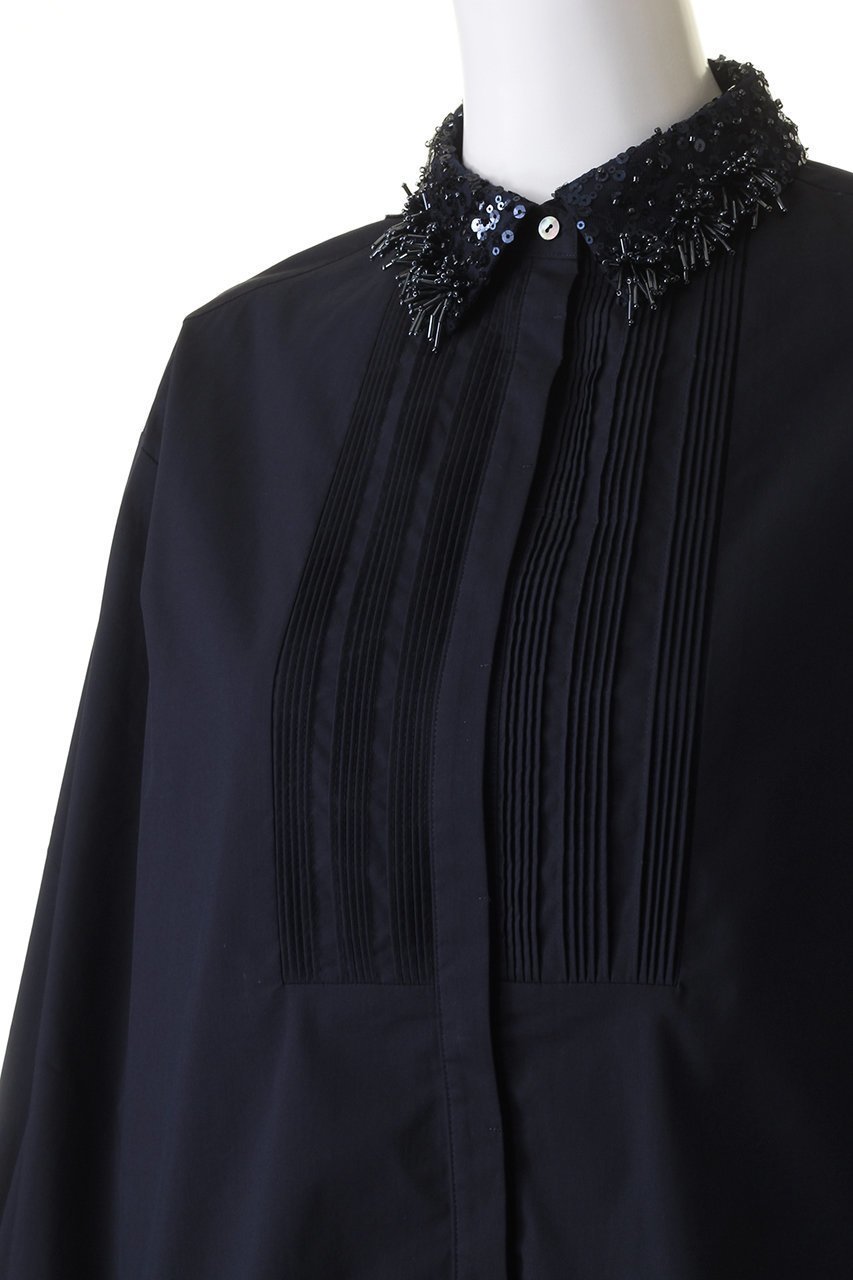 【マリリンムーン/MARILYN MOON】の【SOI-MeME】フリンジビーズモチーフスパングル2wayスリーブシャツ 人気、トレンドファッション・服の通販 founy(ファニー) 　ファッション　Fashion　レディースファッション　Fashion for Women　トップス・カットソー　Cut & Sew Tops　シャツ・ブラウス・オフィスカジュアル　Elegant Blouses & Button-Ups　スリーブ　Sleeve, Long Sleeve / Short Sleeve　デニム　Denim, Jeans Material　リュクス　Luxury, Elegant, High-End, Chic　リラックス　Relax, Relaxed Fit　ロング　Long, Long-Length　エレガント 上品　Elegant　other-5|ID: prp329100004049537 ipo3291000000035488778