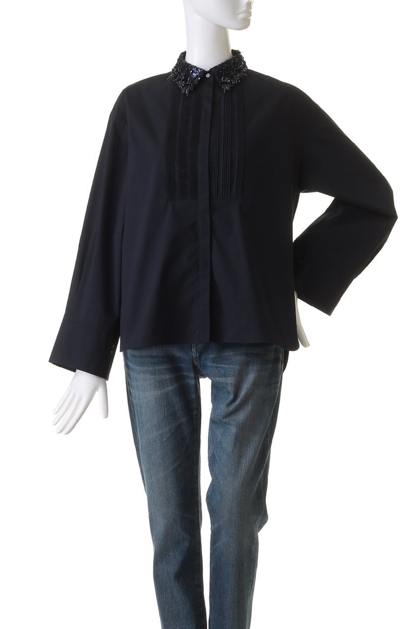 【マリリンムーン/MARILYN MOON】の【SOI-MeME】フリンジビーズモチーフスパングル2wayスリーブシャツ 人気、トレンドファッション・服の通販 founy(ファニー) 　ファッション　Fashion　レディースファッション　Fashion for Women　トップス・カットソー　Cut & Sew Tops　シャツ・ブラウス・オフィスカジュアル　Elegant Blouses & Button-Ups　スリーブ　Sleeve, Long Sleeve / Short Sleeve　デニム　Denim, Jeans Material　リュクス　Luxury, Elegant, High-End, Chic　リラックス　Relax, Relaxed Fit　ロング　Long, Long-Length　エレガント 上品　Elegant　other-2|ID: prp329100004049537 ipo3291000000036400124