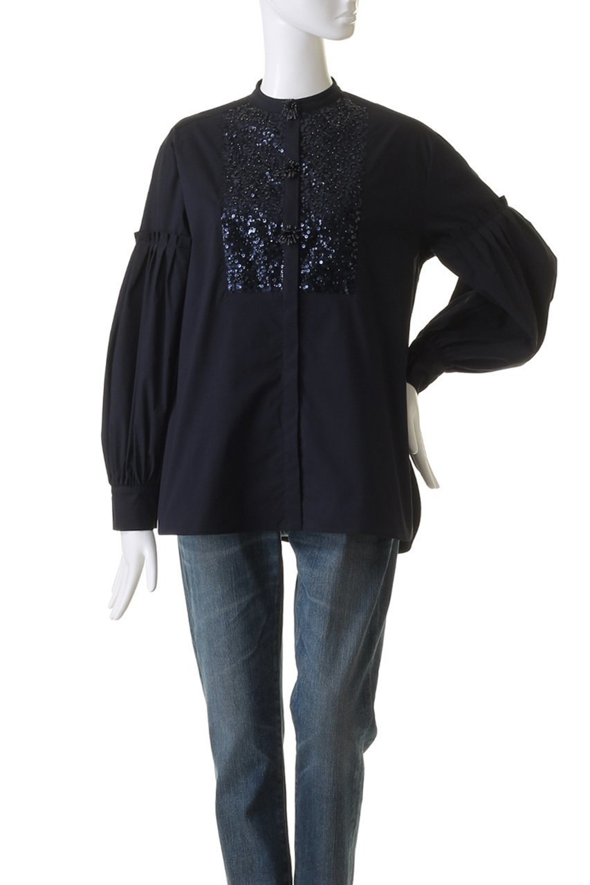 【マリリンムーン/MARILYN MOON】の【SOI-MeME】フリンジビーズモチーフスパングルボリュームスリーブブラウス 人気、トレンドファッション・服の通販 founy(ファニー) 　ファッション　Fashion　レディースファッション　Fashion for Women　トップス・カットソー　Cut & Sew Tops　シャツ・ブラウス・オフィスカジュアル　Elegant Blouses & Button-Ups　ボリューム袖・フリルスリーブブラウス　Voluminous & Ruffle Sleeves / Puffy Sleeve Tops　スリーブ　Sleeve, Long Sleeve / Short Sleeve　ボトム　Bottoms, Lower Wear　ラグジュアリー　Luxury, Elegant　ロング　Long, Long-Length　other-2|ID: prp329100004049538 ipo3291000000032900049