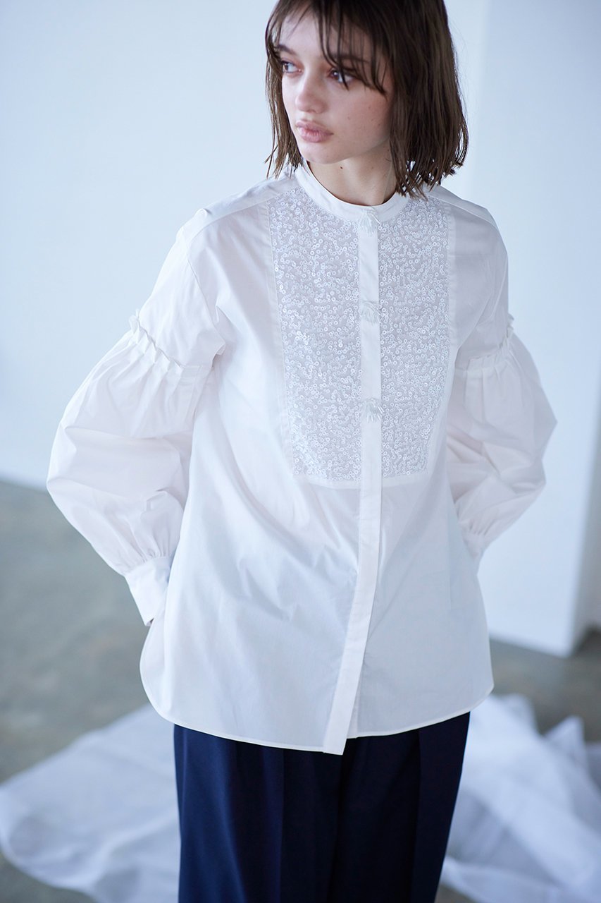 【マリリンムーン/MARILYN MOON】の【SOI-MeME】フリンジビーズモチーフスパングルボリュームスリーブブラウス 人気、トレンドファッション・服の通販 founy(ファニー) 　ファッション　Fashion　レディースファッション　Fashion for Women　トップス・カットソー　Cut & Sew Tops　シャツ・ブラウス・オフィスカジュアル　Elegant Blouses & Button-Ups　ボリューム袖・フリルスリーブブラウス　Voluminous & Ruffle Sleeves / Puffy Sleeve Tops　スリーブ　Sleeve, Long Sleeve / Short Sleeve　ボトム　Bottoms, Lower Wear　ラグジュアリー　Luxury, Elegant　ロング　Long, Long-Length　other-8|ID: prp329100004049538 ipo3291000000035823323