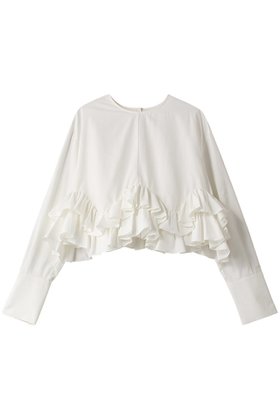 【マリリンムーン/MARILYN MOON】の2wayスパイラルタフタブラウス 人気、トレンドファッション・服の通販 founy(ファニー) ファッション Fashion レディースファッション Fashion for Women トップス・カットソー Cut & Sew Tops シャツ・ブラウス・オフィスカジュアル Elegant Blouses & Button-Ups ショート Short, Short Length シンプル Simple, Minimal スリーブ Sleeve, Long Sleeve / Short Sleeve タフタ Taffeta, Structured Fabric フリル Frill, Ruffle ロング Long, Long-Length エレガント 上品 Elegant |ID:prp329100004049539
