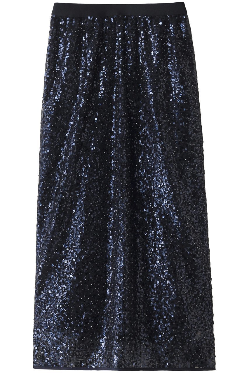 【マリリンムーン/MARILYN MOON】の【SOI-MeME】スパングルビーズスカート インテリア・キッズ・メンズ・レディースファッション・服の通販 founy(ファニー) 　ファッション　Fashion　レディースファッション　Fashion for Women　スカート　Skirts　ショート　Short, Short Length　スウェット / スエット　Sweatshirt, Sweatwear　スニーカー　Sneakers, Trainers　ダウン　Down, Puffer　フォルム　Silhouette, Form　リュクス　Luxury, Elegant, High-End, Chic　リラックス　Relax, Relaxed Fit　ロング　Long, Long-Length　ネイビー|ID: prp329100004049543 ipo3291000000036831718