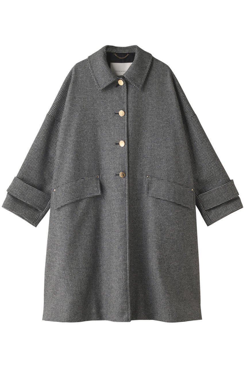 【マッキントッシュ/MACKINTOSH】のHUMBIE ハウンドトゥース ロングコート 人気、トレンドファッション・服の通販 founy(ファニー) 　ファッション　Fashion　レディースファッション　WOMEN　アウター　Coat Outerwear　コート　Coats　クラシカル　Classical　ショルダー　Shoulder　ドロップ　Drop　ハウンドトゥース　Houndstooth　メタル　Metal　ロング　Long　エレガント 上品　Elegant　 other-1|ID: prp329100004050689 ipo3291000000027192182