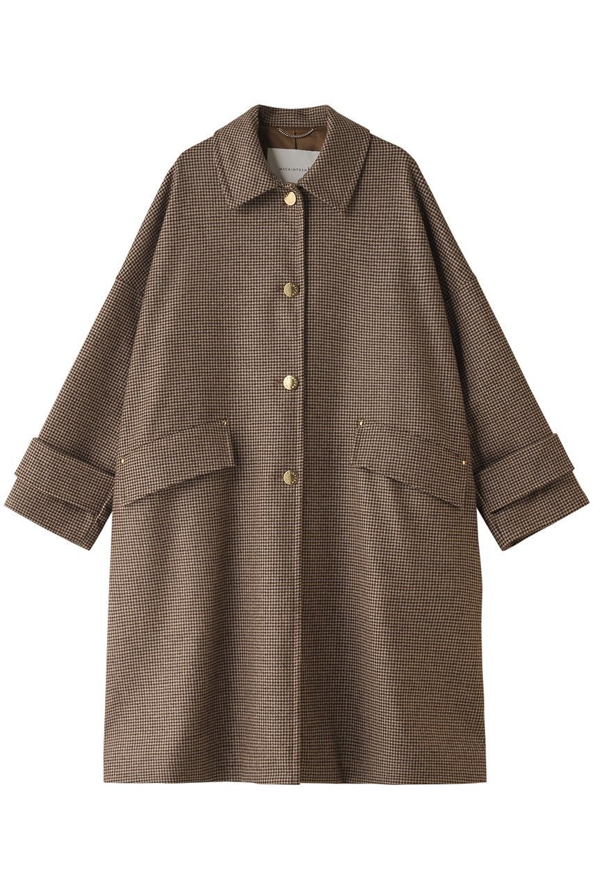 【マッキントッシュ/MACKINTOSH】のHUMBIE ハウンドトゥース ロングコート インテリア・キッズ・メンズ・レディースファッション・服の通販 founy(ファニー) 　ファッション　Fashion　レディースファッション　WOMEN　アウター　Coat Outerwear　コート　Coats　クラシカル　Classical　ショルダー　Shoulder　ドロップ　Drop　ハウンドトゥース　Houndstooth　メタル　Metal　ロング　Long　エレガント 上品　Elegant　ブラウンハウンドトゥース|ID: prp329100004050689 ipo3291000000027192184