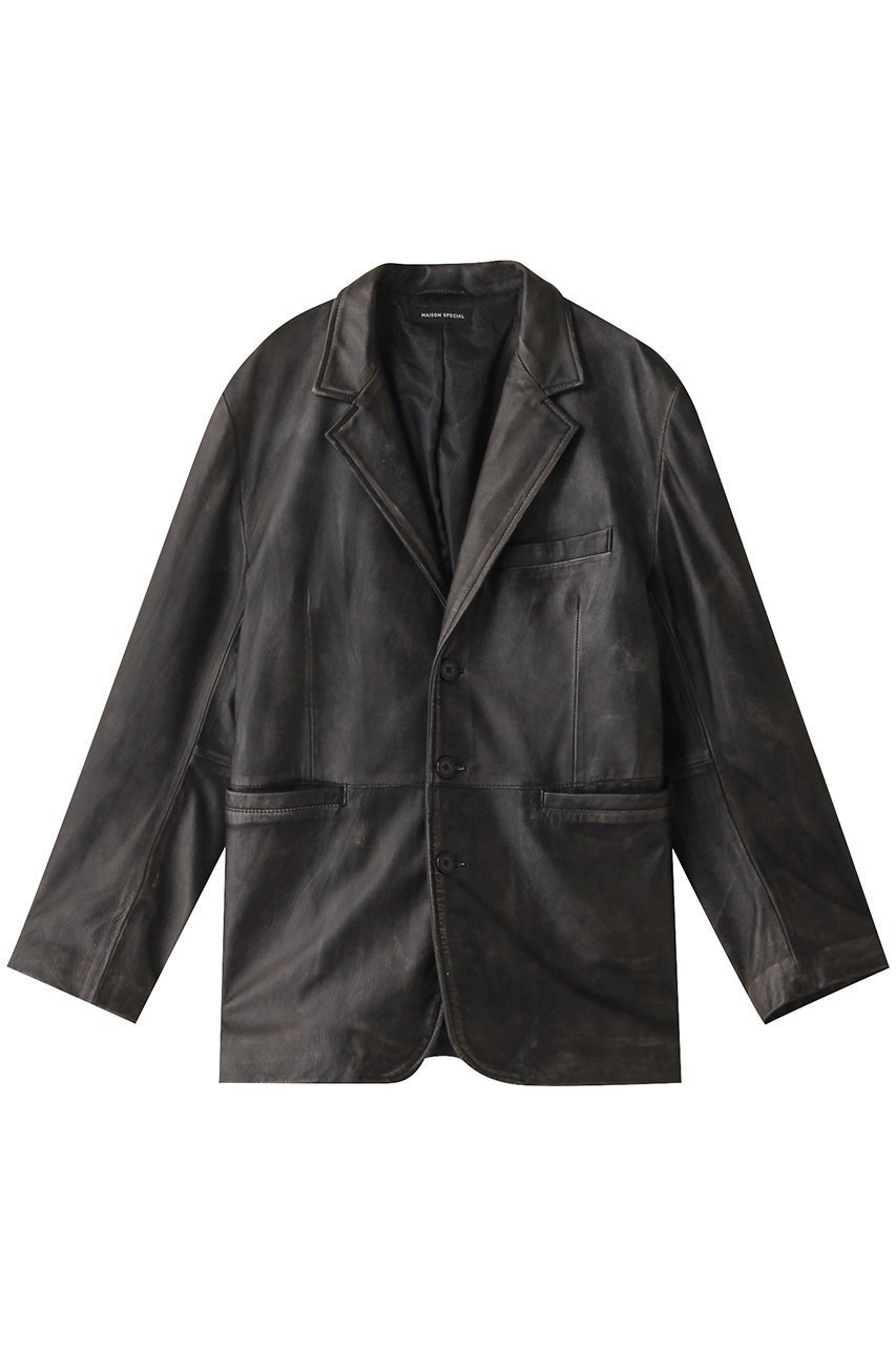 【メゾンスペシャル/MAISON SPECIAL】のLeather Tailored Jacket/レザーテーラードジャケット インテリア・キッズ・メンズ・レディースファッション・服の通販 founy(ファニー) 　ファッション　Fashion　レディースファッション　Fashion for Women　アウター　Coat / Outerwear Collection　レディースジャケット・軽アウター　Jackets　テーラードジャケット / 通勤・きれいめスタイル　Tailored Jackets & Blazers　ジャケット　Jacket, Outerwear　スポーティ　Sporty, Casual Athletic　チェック　Check, Plaid, Tartan　C.GRY(チャコールグレー)|ID: prp329100004050691 ipo3291000000032927393