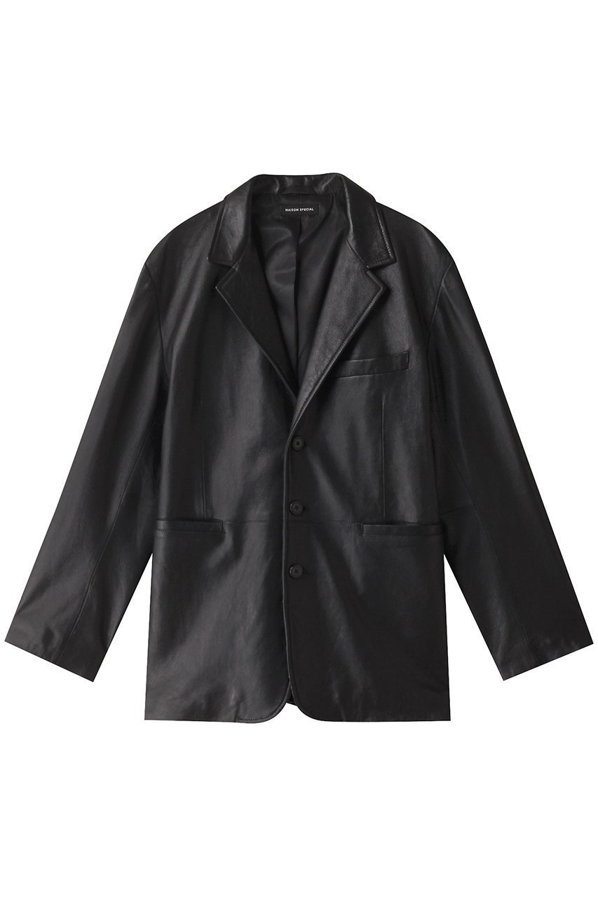 【メゾンスペシャル/MAISON SPECIAL】のLeather Tailored Jacket/レザーテーラードジャケット インテリア・キッズ・メンズ・レディースファッション・服の通販 founy(ファニー) 　ファッション　Fashion　レディースファッション　Fashion for Women　アウター　Coat / Outerwear Collection　レディースジャケット・軽アウター　Jackets　テーラードジャケット / 通勤・きれいめスタイル　Tailored Jackets & Blazers　ジャケット　Jacket, Outerwear　スポーティ　Sporty, Casual Athletic　チェック　Check, Plaid, Tartan　BLK(ブラック)|ID: prp329100004050691 ipo3291000000032927402
