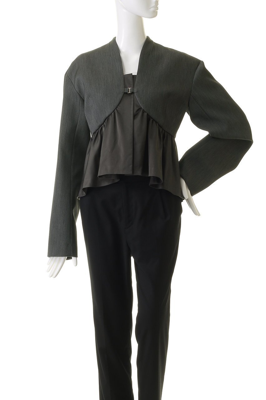 【メゾンスペシャル/MAISON SPECIAL】のSatin Peplum Jacket/サテンペプラムジャケット 人気、トレンドファッション・服の通販 founy(ファニー) 　ファッション　Fashion　レディースファッション　Fashion for Women　アウター　Coat / Outerwear Collection　レディースジャケット・軽アウター　Jackets　おすすめ　Recommended / Our Picks　オケージョン　Occasion Wear　カーディガン　Cardigan, Knitwear　サテン　Satin, Glossy Fabric　ジャケット　Jacket, Outerwear　ダブル　Double, Double-Breasted　ドッキング　Docking, Mixed Material　フレア　Flare, Flared　ボトム　Bottoms, Lower Wear　ワイド　Wide, Wide Fit　other-2|ID: prp329100004050693 ipo3291000000036604116