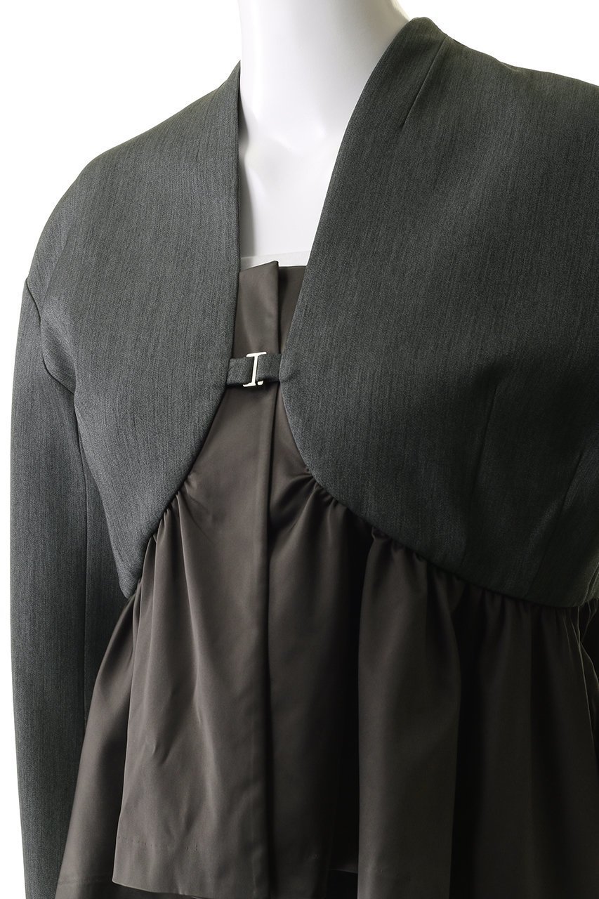 【メゾンスペシャル/MAISON SPECIAL】のSatin Peplum Jacket/サテンペプラムジャケット 人気、トレンドファッション・服の通販 founy(ファニー) 　ファッション　Fashion　レディースファッション　Fashion for Women　アウター　Coat / Outerwear Collection　レディースジャケット・軽アウター　Jackets　おすすめ　Recommended / Our Picks　オケージョン　Occasion Wear　カーディガン　Cardigan, Knitwear　サテン　Satin, Glossy Fabric　ジャケット　Jacket, Outerwear　ダブル　Double, Double-Breasted　ドッキング　Docking, Mixed Material　フレア　Flare, Flared　ボトム　Bottoms, Lower Wear　ワイド　Wide, Wide Fit　other-5|ID: prp329100004050693 ipo3291000000036604126