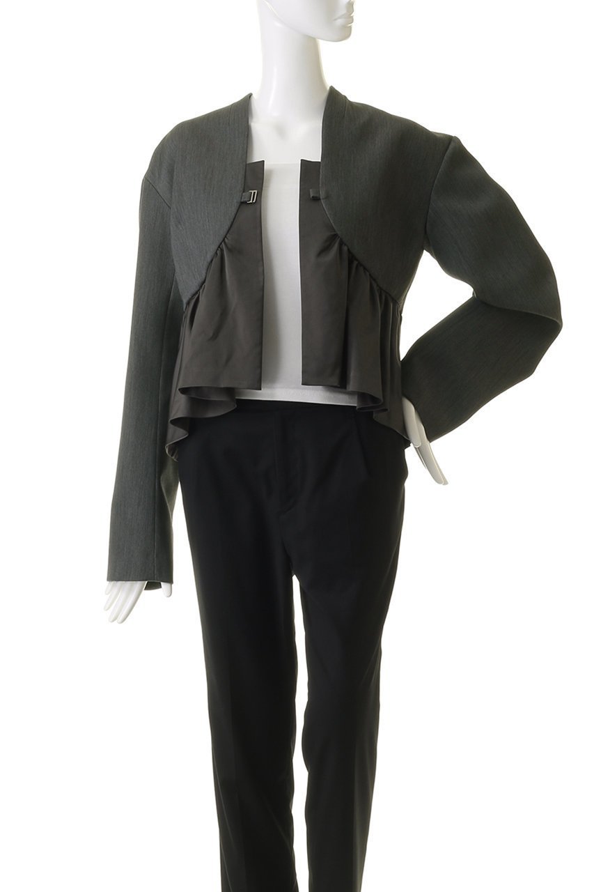 【メゾンスペシャル/MAISON SPECIAL】のSatin Peplum Jacket/サテンペプラムジャケット 人気、トレンドファッション・服の通販 founy(ファニー) 　ファッション　Fashion　レディースファッション　Fashion for Women　アウター　Coat / Outerwear Collection　レディースジャケット・軽アウター　Jackets　おすすめ　Recommended / Our Picks　オケージョン　Occasion Wear　カーディガン　Cardigan, Knitwear　サテン　Satin, Glossy Fabric　ジャケット　Jacket, Outerwear　ダブル　Double, Double-Breasted　ドッキング　Docking, Mixed Material　フレア　Flare, Flared　ボトム　Bottoms, Lower Wear　ワイド　Wide, Wide Fit　other-7|ID: prp329100004050693 ipo3291000000036604130