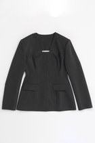 【メゾンスペシャル/MAISON SPECIAL】のCollarless Sharp Jacket/ノーカラーシャープジャケット 人気、トレンドファッション・服の通販 founy(ファニー) ファッション Fashion レディースファッション WOMEN アウター Coat Outerwear ジャケット Jackets オケージョン Occasion グラス Glass ジャケット Jacket ストライプ Stripe スラックス Slacks セットアップ Set Up 再入荷 Restock/Back In Stock/Re Arrival エレガント 上品 Elegant thumbnail GRY(グレー)|ID: prp329100004050710 ipo3291000000027192260