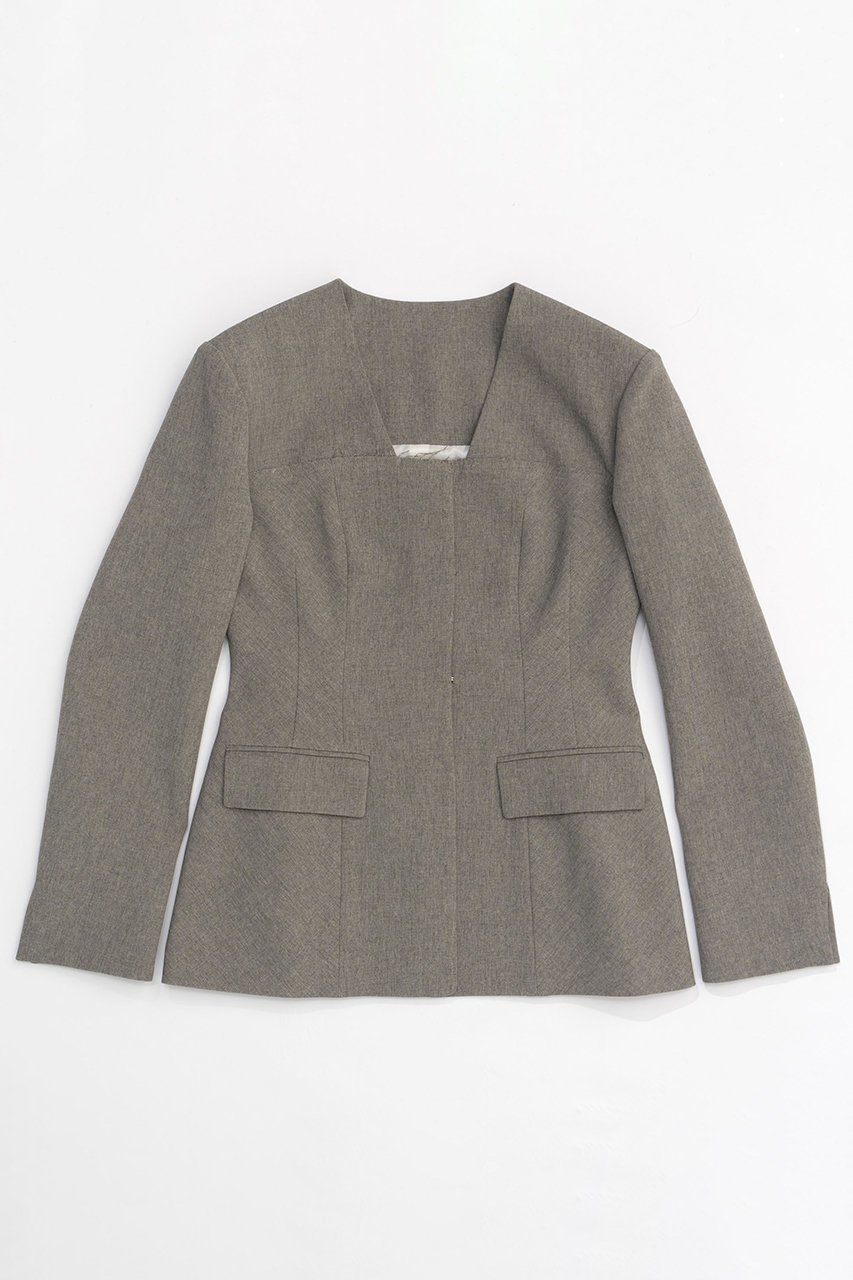 【メゾンスペシャル/MAISON SPECIAL】のCollarless Sharp Jacket/ノーカラーシャープジャケット 人気、トレンドファッション・服の通販 founy(ファニー) 　ファッション　Fashion　レディースファッション　Fashion for Women　アウター　Coat / Outerwear Collection　レディースジャケット・軽アウター　Jackets　オケージョン　Occasion Wear　グラス　Glass, Eyewear　ジャケット　Jacket, Outerwear　ストライプ　Stripe, Striped Pattern　スラックス　Slacks, Dress Pants　セットアップ　Set-Up, Coordinated Outfit　エレガント 上品　Elegant　 other-1|ID: prp329100004050710 ipo3291000000032952298