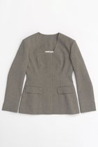 【メゾンスペシャル/MAISON SPECIAL】のCollarless Sharp Jacket/ノーカラーシャープジャケット 人気、トレンドファッション・服の通販 founy(ファニー) ファッション Fashion レディースファッション Fashion for Women アウター Coat / Outerwear Collection レディースジャケット・軽アウター Jackets オケージョン Occasion Wear グラス Glass, Eyewear ジャケット Jacket, Outerwear ストライプ Stripe, Striped Pattern スラックス Slacks, Dress Pants セットアップ Set-Up, Coordinated Outfit エレガント 上品 Elegant thumbnail L.GRY(ライトグレー)|ID: prp329100004050710 ipo3291000000032952302