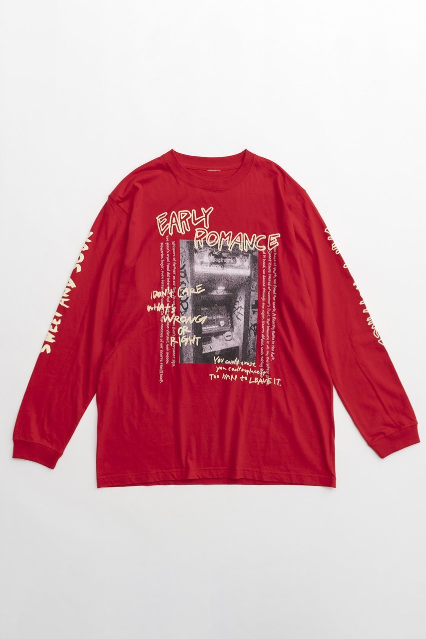 【メゾンスペシャル/MAISON SPECIAL】のEARLYROMANCE Long Sleeve T-shirt/EARLYROMANCEロンTEE インテリア・キッズ・メンズ・レディースファッション・服の通販 founy(ファニー) 　ファッション　Fashion　レディースファッション　WOMEN　トップス・カットソー　Tops/Tshirt　シャツ/ブラウス　Shirts/Blouses　ロング / Tシャツ　T-Shirts　カットソー　Cut and Sewn　ウォッシャブル　Washable　グラフィック　Graphic　スリーブ　Sleeve　ロング　Long　RED(レッド)|ID: prp329100004050711 ipo3291000000027192265