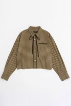 【メゾンスペシャル/MAISON SPECIAL】のRibbon Short Length Cleric Shirt/クレリックリボンショートシャツ OLV(オリーブ)|ID:prp329100004050715