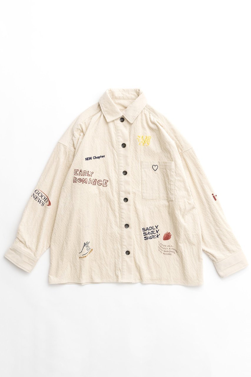 【メゾンスペシャル/MAISON SPECIAL】のCorduroy Early Romance Graphic Shirt/コーデュロイアーリーロマンスグラフィックシャツ インテリア・キッズ・メンズ・レディースファッション・服の通販 founy(ファニー) 　ファッション　Fashion　レディースファッション　WOMEN　トップス・カットソー　Tops/Tshirt　シャツ/ブラウス　Shirts/Blouses　スリーブ　Sleeve　ロング　Long　再入荷　Restock/Back In Stock/Re Arrival　IVR(アイボリー)|ID: prp329100004050716 ipo3291000000027192284