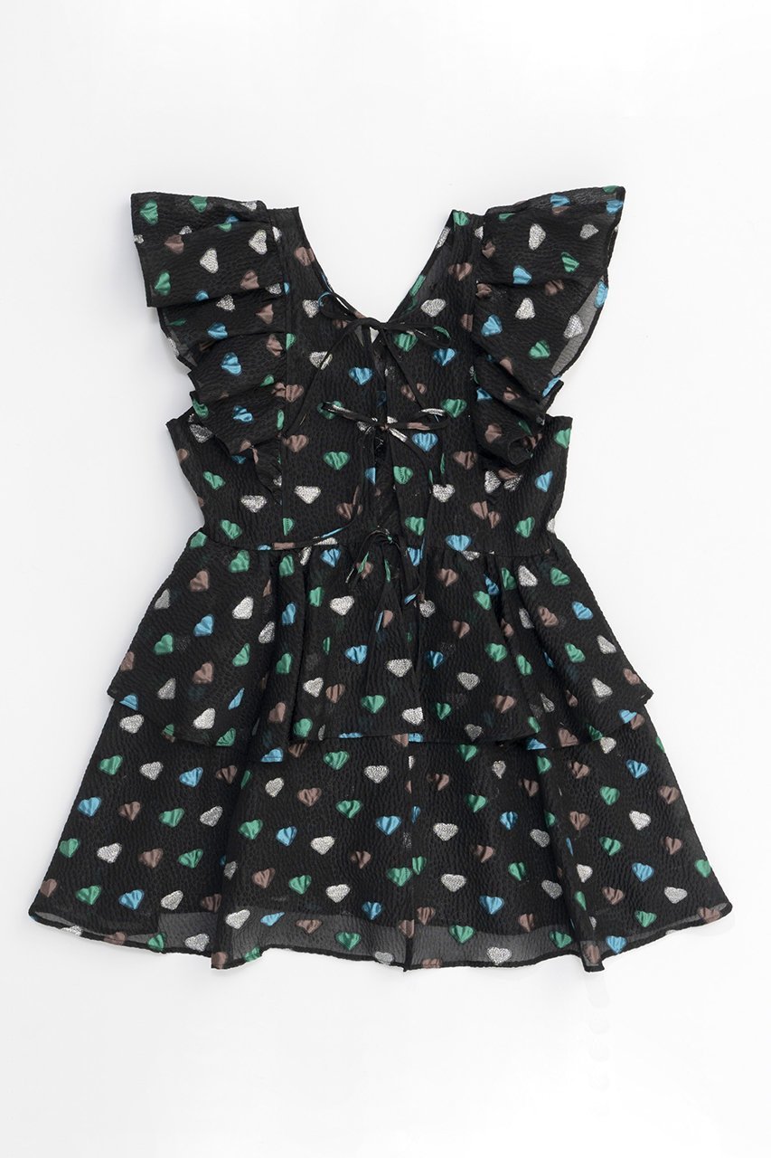 【メゾンスペシャル/MAISON SPECIAL】のHeart Jacquard Tunic/ハートジャガードチュニック インテリア・キッズ・メンズ・レディースファッション・服の通販 founy(ファニー) 　ファッション　Fashion　レディースファッション　Fashion for Women　ワンピース　Dresses　チュニック　Tunic Tops & Dresses　ジャカード／ジャガード　Jacquard, Woven Pattern　セットアップ　Set-Up, Coordinated Outfit　ダウン　Down, Puffer　チュニック　Tunic, Long Top　デニム　Denim, Jeans Material　ワイド　Wide, Wide Fit　おすすめ　Recommended / Our Picks　エレガント 上品　Elegant　BLK(ブラック)|ID: prp329100004050718 ipo3291000000032893351