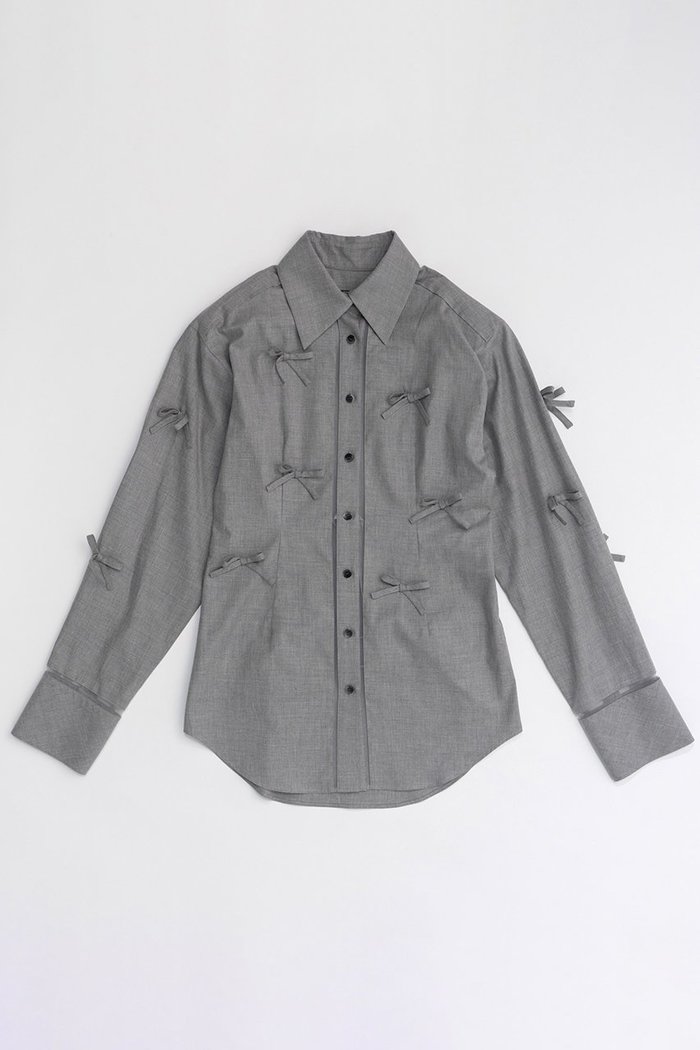 【メゾンスペシャル/MAISON SPECIAL】のMany Ribbon Narrow Shirt/メニーリボンナローシャツ インテリア・キッズ・メンズ・レディースファッション・服の通販 founy(ファニー) https://founy.com/ ファッション Fashion レディースファッション WOMEN トップス・カットソー Tops/Tshirt シャツ/ブラウス Shirts/Blouses カフス Cuffs シアー Sheer ストライプ Stripe スリーブ Sleeve デニム Denim トレンド Trend メランジ Melange リボン Ribbon ロング Long おすすめ Recommend エレガント 上品 Elegant |ID: prp329100004050719 ipo3291000000027192292