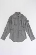 【メゾンスペシャル/MAISON SPECIAL】のMany Ribbon Narrow Shirt/メニーリボンナローシャツ GRY(グレー)|ID:prp329100004050719