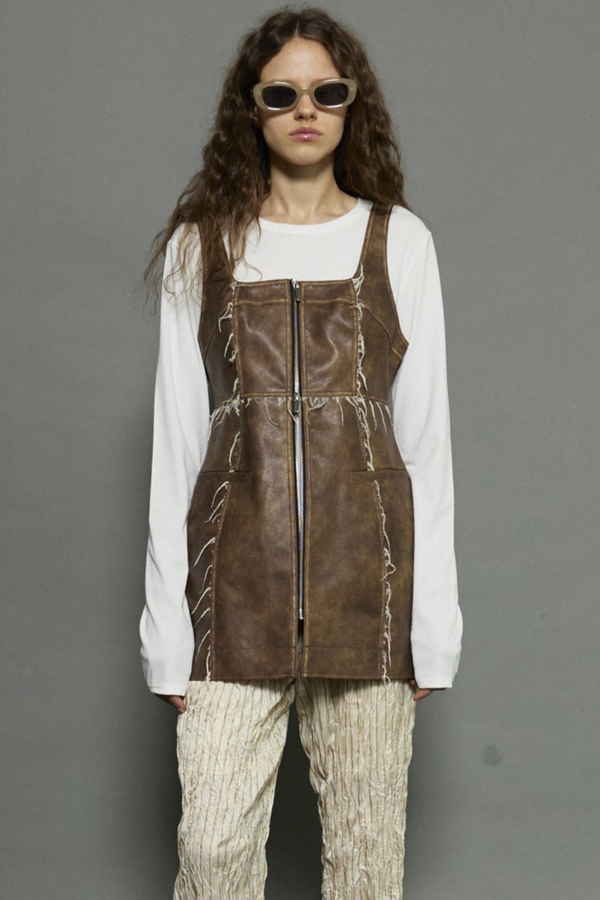【メゾンスペシャル/MAISON SPECIAL】のVegan Leather Front Zip Tops/ヴィーガンレザーフロントジップトップス 人気、トレンドファッション・服の通販 founy(ファニー) 　ファッション　Fashion　レディースファッション　Fashion for Women　トップス・カットソー　Cut & Sew Tops　シャツ・ブラウス・オフィスカジュアル　Elegant Blouses & Button-Ups　ウォッシュ　Washed Finish　ヴィンテージ　Vintage Style　コルセット　Corset, Bustier　スリーブ　Sleeve, Long Sleeve / Short Sleeve　セットアップ　Set-Up, Coordinated Outfit　パイソン　Python, Snakeskin Pattern　ロング　Long, Long-Length　other-8|ID: prp329100004050720 ipo3291000000032901616