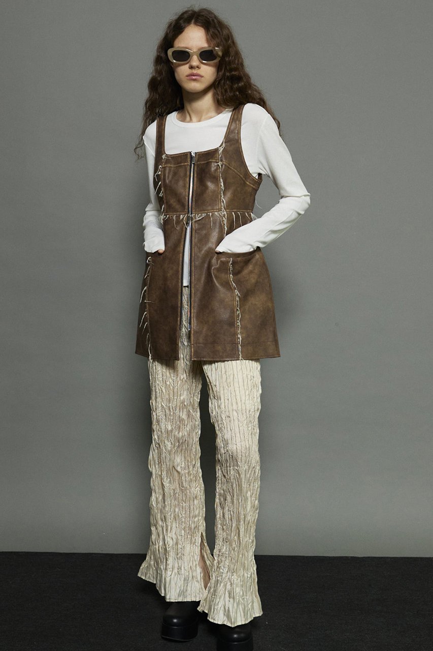 【メゾンスペシャル/MAISON SPECIAL】のfaux Leather Front Zip Tops/フェイクレザーフロントジップトップス 人気、トレンドファッション・服の通販 founy(ファニー) ファッション Fashion レディースファッション Fashion for Women トップス・カットソー Cut & Sew Tops シャツ・ブラウス・オフィスカジュアル Elegant Blouses & Button-Ups ウォッシュ Washed Finish ヴィンテージ Vintage Style コルセット Corset, Bustier スリーブ Sleeve, Long Sleeve / Short Sleeve セットアップ Set-Up, Coordinated Outfit パイソン Python, Snakeskin Pattern フェイクレザー Faux Leather, PU Leather ロング Long, Long-Length other-7|ID: prp329100004050720 ipo3291000000036723943