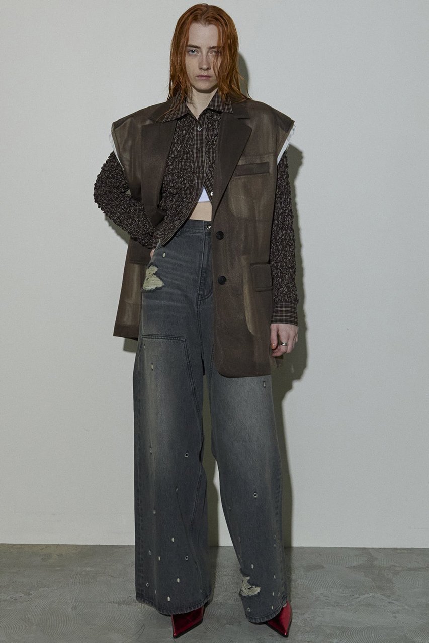 【メゾンスペシャル/MAISON SPECIAL】のCheckered Shirring Short Length Shirt/チェックシャーリングショートシャツ 人気、トレンドファッション・服の通販 founy(ファニー) 　ファッション　Fashion　レディースファッション　Fashion for Women　トップス・カットソー　Cut & Sew Tops　シャツ・ブラウス・オフィスカジュアル　Elegant Blouses & Button-Ups　インナー　Innerwear　カフス　Cuff Design　キャミワンピース　Cami Dress, Slip Dress　シャーリング　Shirring, Ruched　ショート　Short, Short Length　スリーブ　Sleeve, Long Sleeve / Short Sleeve　バランス　Balance, Style Balance　ロング　Long, Long-Length　ワイド　Wide, Wide Fit　other-7|ID: prp329100004050722 ipo3291000000036748254