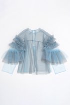 【メゾンスペシャル/MAISON SPECIAL】のTulle Ruffle Sleeves Tops/チュールラッフルスリーブトップス 人気、トレンドファッション・服の通販 founy(ファニー) ファッション Fashion レディースファッション WOMEN トップス・カットソー Tops/Tshirt シャツ/ブラウス Shirts/Blouses おすすめ Recommend グラフィック Graphic シアー Sheer ショート Short スリーブ Sleeve ダウン Down チュール Tulle ドット Dot リボン Ribbon 羽織 Haori thumbnail BLU(ブルー)|ID: prp329100004050723 ipo3291000000027192310