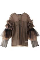 【メゾンスペシャル/MAISON SPECIAL】のTulle Ruffle Sleeves Tops/チュールラッフルスリーブトップス BGE(ベージュ)|ID: prp329100004050723 ipo3291000000036400206