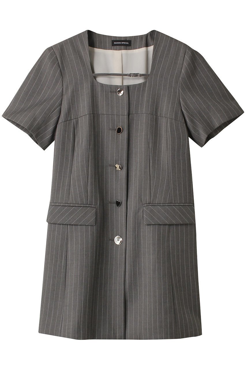 【メゾンスペシャル/MAISON SPECIAL】のSquare SilhouetteTailor Tunic/スクエアテーラーチュニック 人気、トレンドファッション・服の通販 founy(ファニー) 　ファッション　Fashion　レディースファッション　Fashion for Women　ワンピース　Dresses　チュニック　Tunic Tops & Dresses　ガーリー　Girly, Feminine Style　スクエア　Square, Square Shape　チュニック　Tunic, Long Top　デニム　Denim, Jeans Material　ハーフ　Half, Half-Length　ルーズ　Loose, Oversized　ロング　Long, Long-Length　エレガント 上品　Elegant　 other-1|ID: prp329100004050725 ipo3291000000032894343