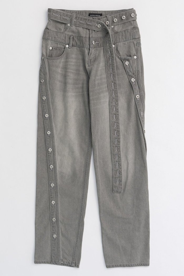 【メゾンスペシャル/MAISON SPECIAL】のDouble Waist Twisted Denim/ダブルウエストツイストデニム インテリア・キッズ・メンズ・レディースファッション・服の通販 founy(ファニー) https://founy.com/ ファッション Fashion レディースファッション WOMEN パンツ Pants デニムパンツ Denim Pants コンパクト Compact デニム Denim フレア Flare |ID: prp329100004050739 ipo3291000000027192365