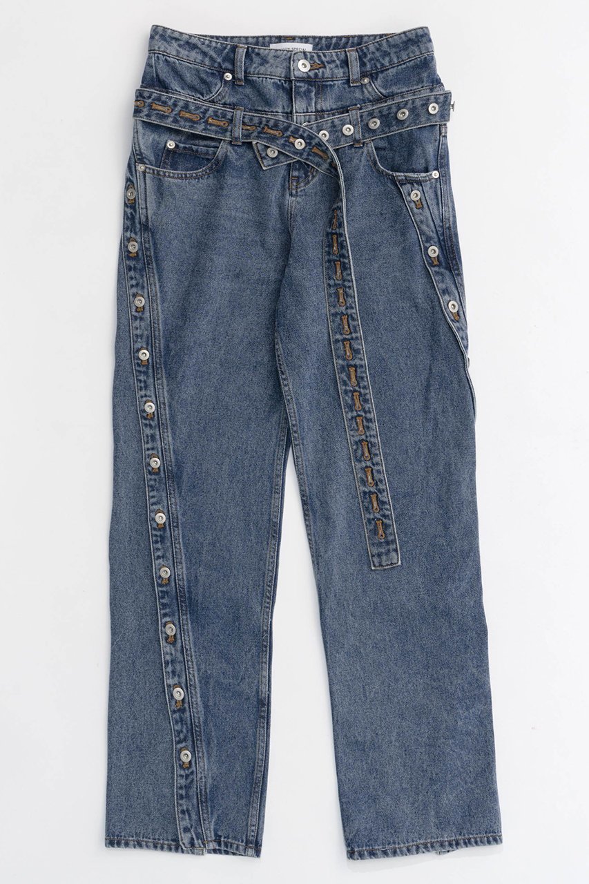 【メゾンスペシャル/MAISON SPECIAL】のDouble Waist Twisted Denim/ダブルウエストツイストデニム インテリア・キッズ・メンズ・レディースファッション・服の通販 founy(ファニー) 　ファッション　Fashion　レディースファッション　WOMEN　パンツ　Pants　デニムパンツ　Denim Pants　コンパクト　Compact　デニム　Denim　フレア　Flare　BLU(ブルー)|ID: prp329100004050739 ipo3291000000027192368