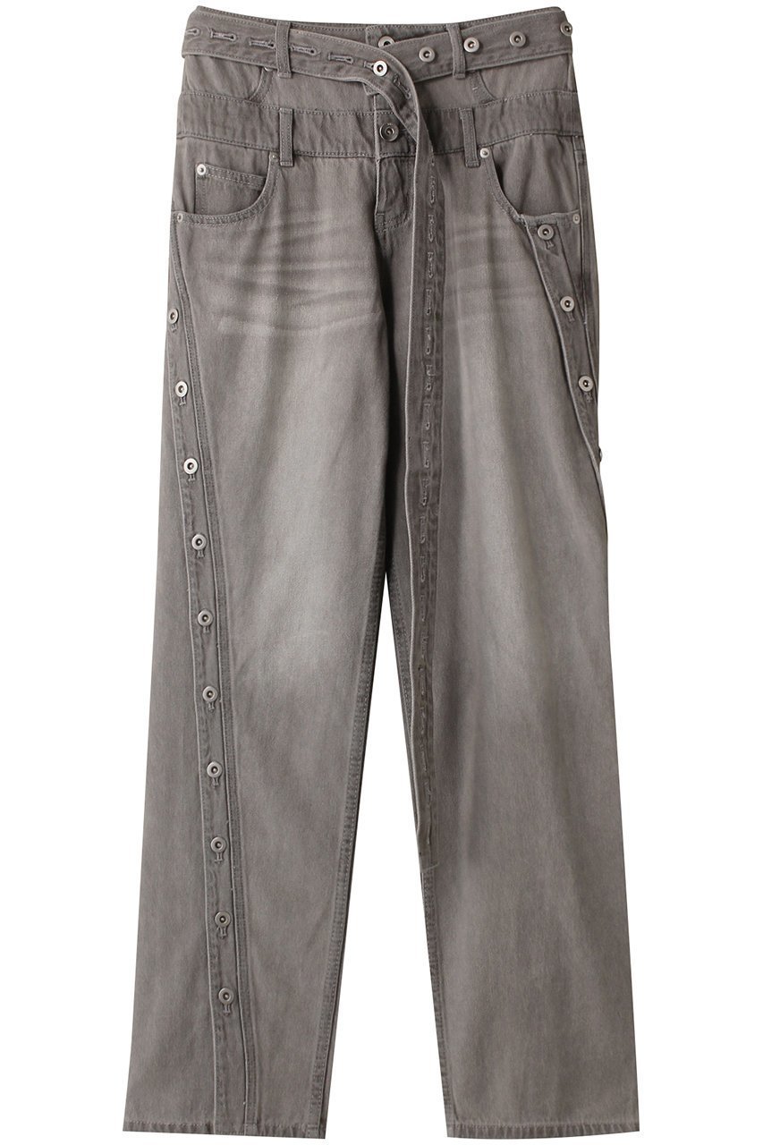 【メゾンスペシャル/MAISON SPECIAL】のDouble Waist Twisted Denim/ダブルウエストツイストデニム インテリア・キッズ・メンズ・レディースファッション・服の通販 founy(ファニー) 　ファッション　Fashion　レディースファッション　Fashion for Women　パンツ　Pants & Trousers　デニムパンツ・ジーンズ・美脚デニム　Denim Jeans & Pants　コンパクト　Compact, Small Size　デニム　Denim, Jeans Material　フレア　Flare, Flared　L.GRY(ライトグレー)|ID: prp329100004050739 ipo3291000000035810949