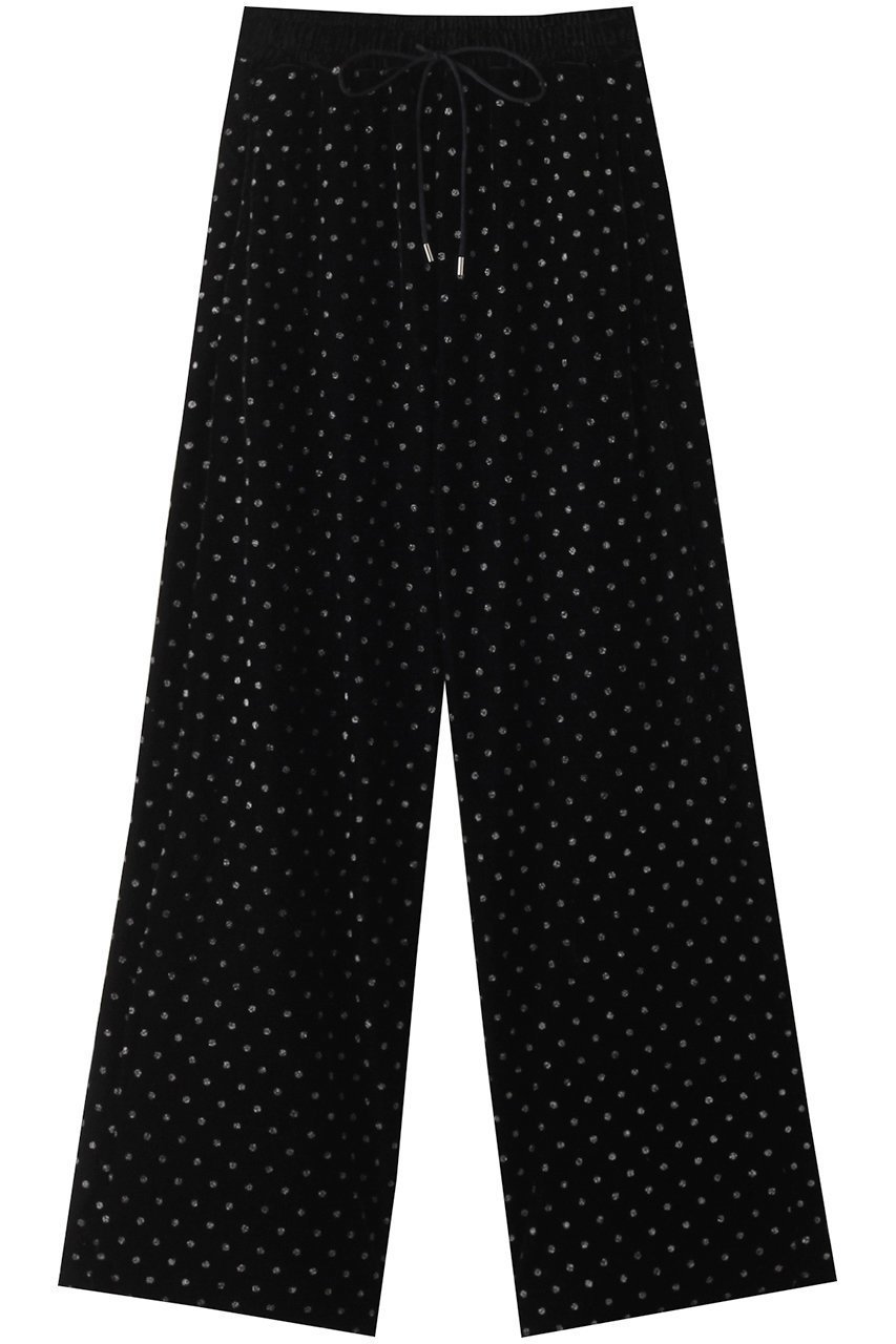 【メゾンスペシャル/MAISON SPECIAL】のGlitter Dots Velor Pants/キラキラドットベロアパンツ インテリア・キッズ・メンズ・レディースファッション・服の通販 founy(ファニー) ファッション Fashion レディースファッション Fashion for Women パンツ Pants & Trousers ストレッチ Stretch, Stretchy Fabric ドット Polka Dot, Dot Pattern ドレープ Drape, Draping Fabric プリント Print, Printed Pattern ベロア Velour, Soft Velvet エレガント 上品 Elegant BLK(ブラック)|ID: prp329100004050740 ipo3291000000035055739