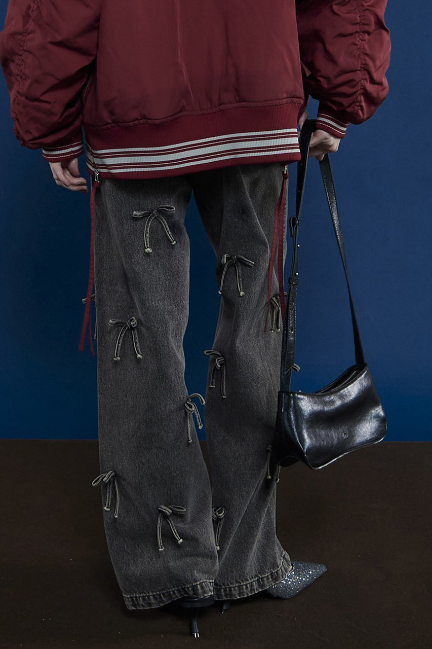 【メゾンスペシャル/MAISON SPECIAL】のRibbon Denim/リボンデニム 人気、トレンドファッション・服の通販 founy(ファニー) 　ファッション　Fashion　レディースファッション　Fashion for Women　パンツ　Pants & Trousers　シンプル　Simple, Minimal　ストレート　Straight, Straight Cut　デニム　Denim, Jeans Material　トレンド　Trend, Trending Now　ドット　Polka Dot, Dot Pattern　リボン　Ribbon, Bow　other-8|ID: prp329100004050742 ipo3291000000035595021