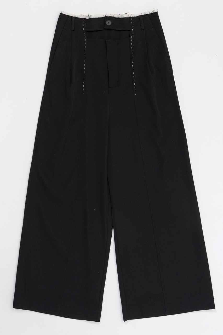 【メゾンスペシャル/MAISON SPECIAL】のFront Cut Stitch Wide Pants/フロントカットステッチワイドパンツ インテリア・キッズ・メンズ・レディースファッション・服の通販 founy(ファニー) 　ファッション　Fashion　レディースファッション　WOMEN　パンツ　Pants　おすすめ　Recommend　ジャケット　Jacket　ストレッチ　Stretch　ストレート　Straight　セットアップ　Set Up　フロント　Front　ミニスカート　Mini Skirt　エレガント 上品　Elegant　BLK(ブラック)|ID: prp329100004050743 ipo3291000000027192381