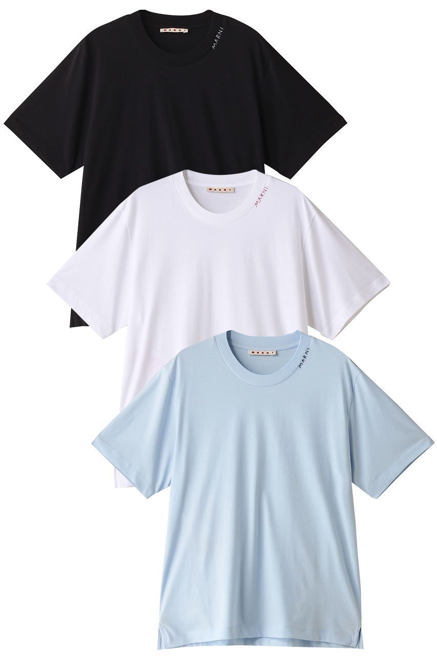 【マルニ/MARNI】の3 PACK Tシャツ インテリア・キッズ・メンズ・レディースファッション・服の通販 founy(ファニー) 　ファッション　Fashion　レディースファッション　Fashion for Women　トップス・カットソー　Cut & Sew Tops　シャツ・ブラウス・オフィスカジュアル　Elegant Blouses & Button-Ups　ロングTシャツ・Tシャツ　Longline T-Shirts & Tees　カットソー・ベーシックTシャツ　Cut-and-Sewn Tops / Stretch Tees & Basics　ショート　Short, Short Length　シンプル　Simple, Minimal　スリーブ　Sleeve, Long Sleeve / Short Sleeve　定番　Standard, Basic Item　ミネラルアイス|ID: prp329100004051173 ipo3291000000032920251